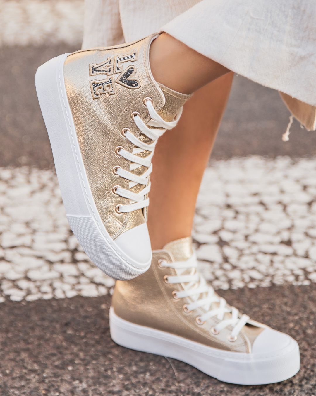 Converse high mujer dorados online