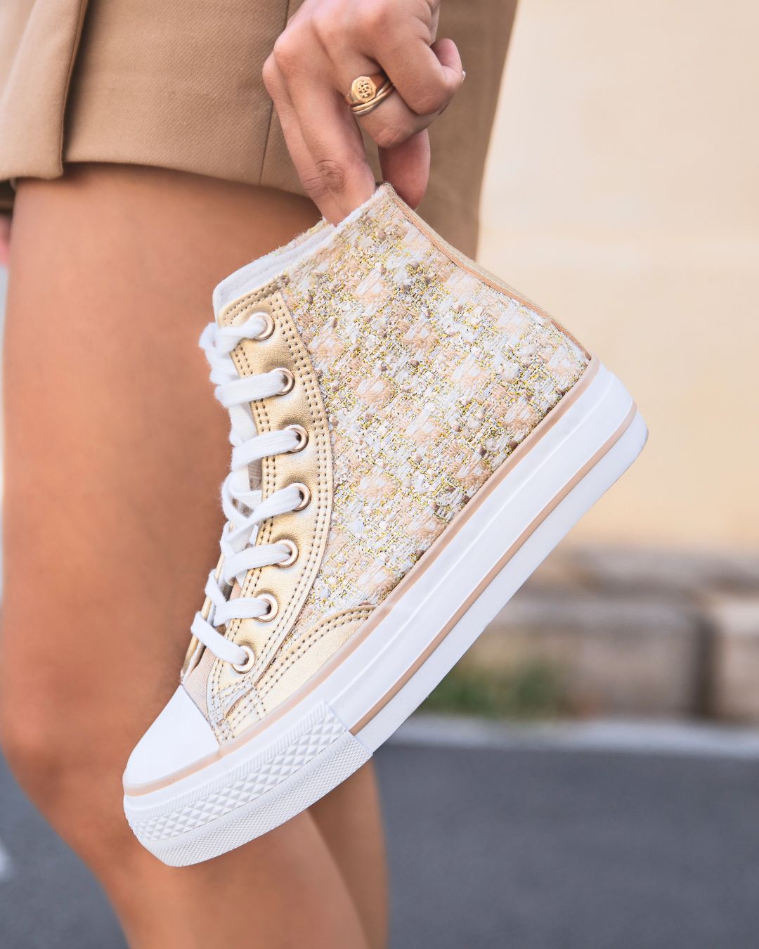 Converse high mujer dorados on sale