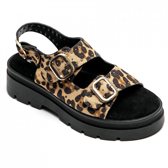 Sandalias mujer plataforma leopardo - Galina