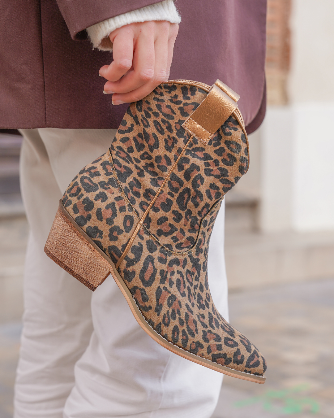 Botines camperos mujer leopardo con tacón - Suzie