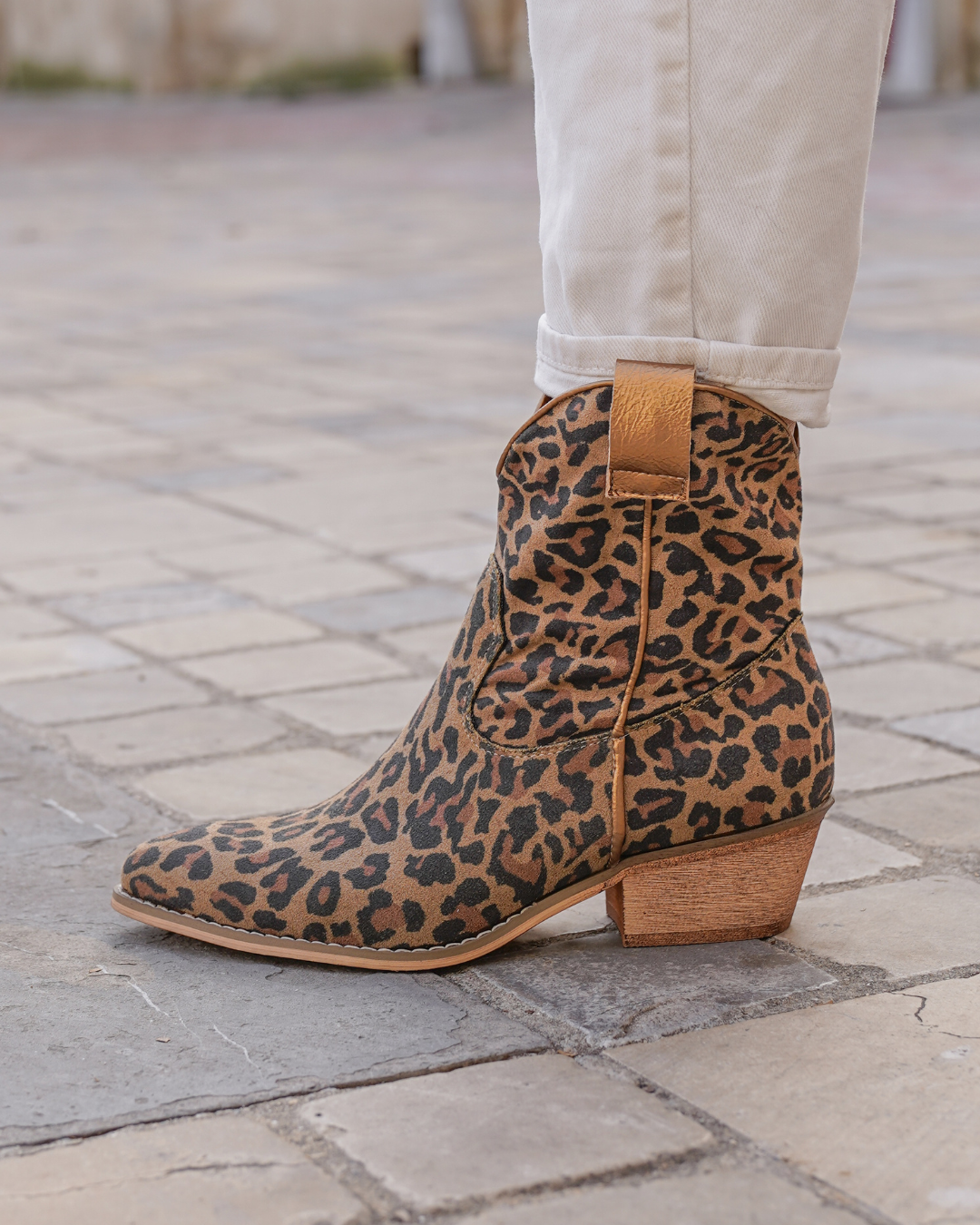 Botines camperos mujer leopardo con tacón - Suzie