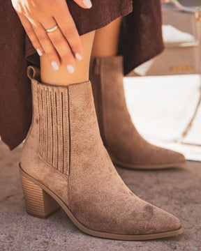 Bottines femme taupe à talon - Manon - Casual Mode