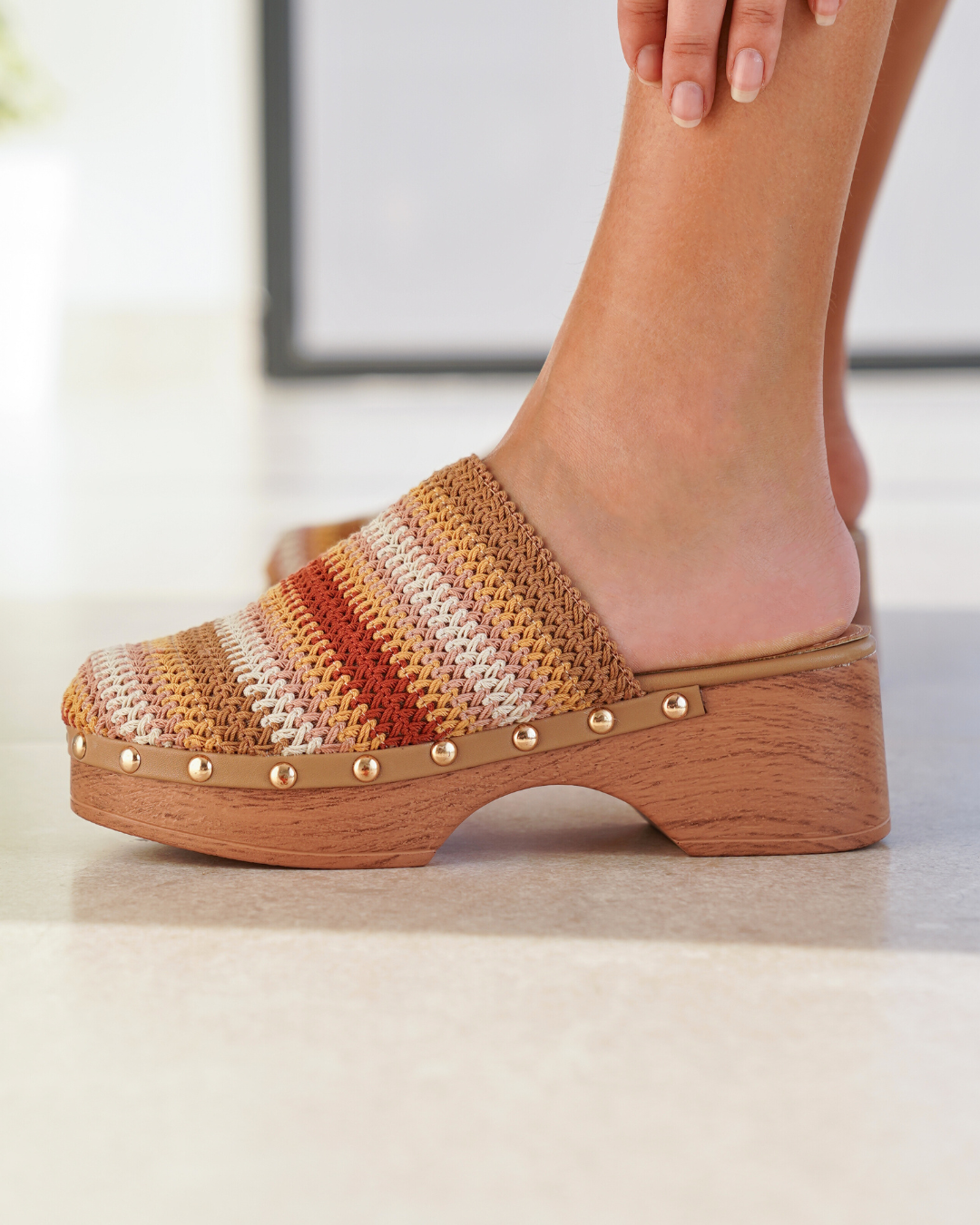 Sandalias mujer tacón cuadrado multicolor - Floriane