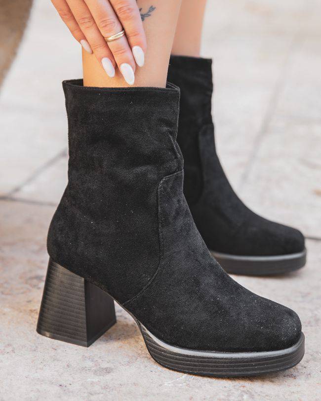 Botines de mujer negros con tacón - Abbie - Casualmode.es