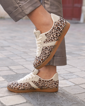 Zapatillas leopardo mujer con cordones - Joséphine