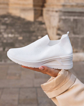 Zapatillas deportivas de tela blanca para mujer - Allie - Casualmode.es