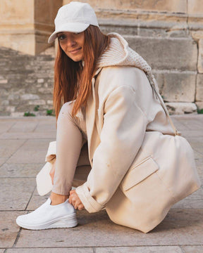 Zapatillas deportivas de tela blanca para mujer - Allie - Casualmode.es