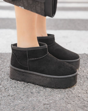 Botines forrados negros mujer con suela gruesa - Émilie - Casualmode.es