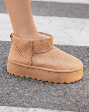 Botines forrados mujer camel con suela gruesa - Émilie - Casualmode.es