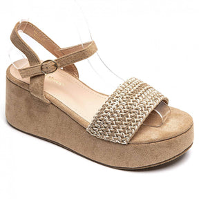 Sandalias cuña mujer topo - Daisy